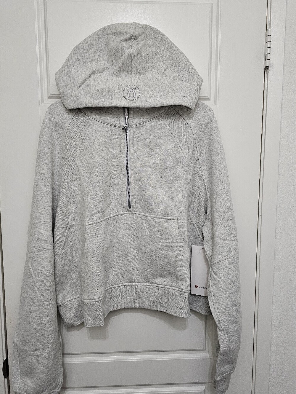 lululemon Scuba Oversized Light Heather Gray Half-Zip Hoodie Sweater SizeXl/XLL - Picture 2 of 16